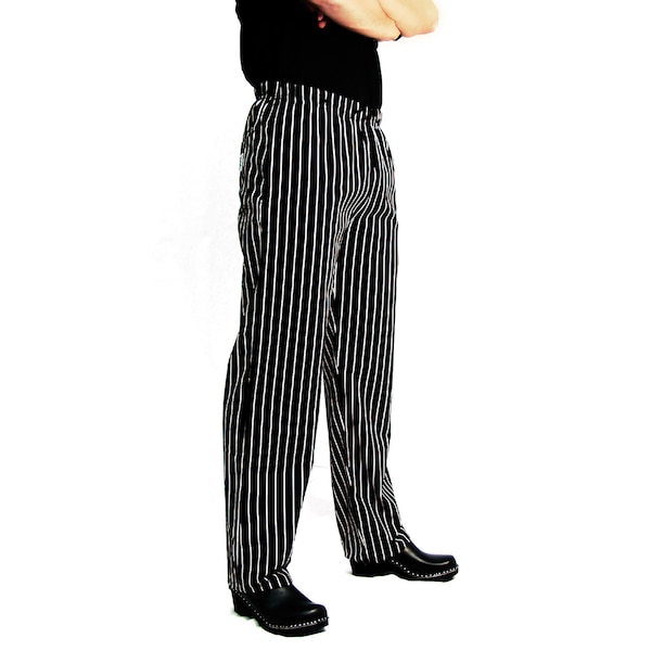 Chef Revival EZ-Fit Chef's  pants Black/White Pinstripe - XL P040WS-XL